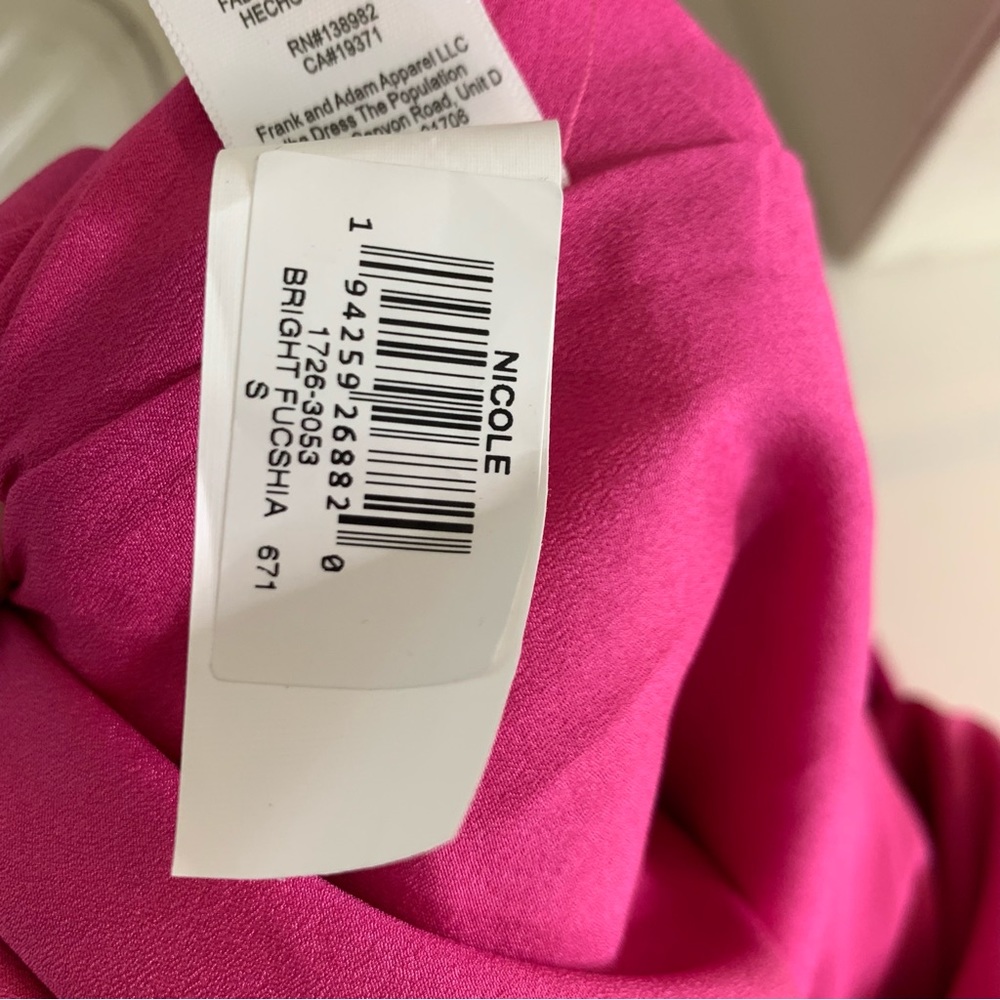 Dress the Population Nicole Sweetheart Neck Midi Dress Fuchsia Pink S NWT - Picture 8 of 11